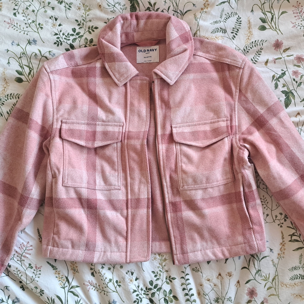 Old Navy Pink Plaid Women's Jacket